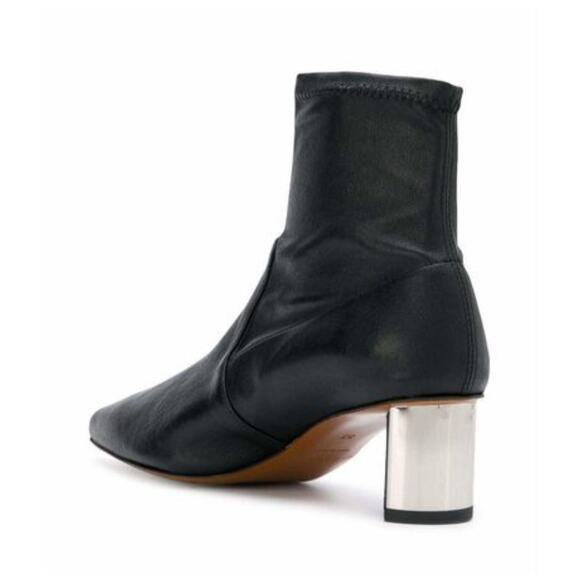 Robert Cleregie Black Leather Sock Ankle Pili Boots Booties Pointy Toe sz 38 - Picture 9 of 13